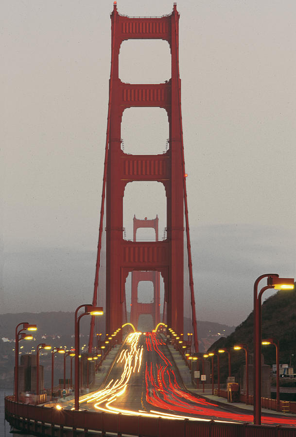 Golden Gate Bridge Photograph - Golden Gate Bridge at Dusk by Hans Mauli