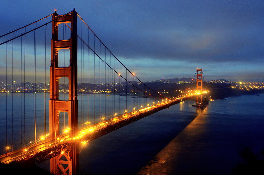 Golden Gate Bridge at Night Photograph by Eamon Kelly - Fine Art America