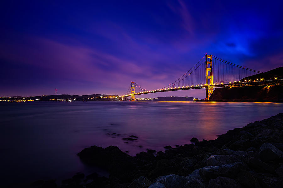 Golden Gate Bridge at Night Photograph by Ian Good