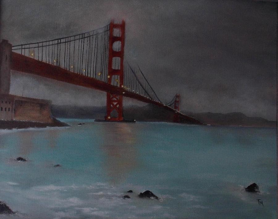 Golden Gate Bridge at Sunrise Painting by Teri Merrill