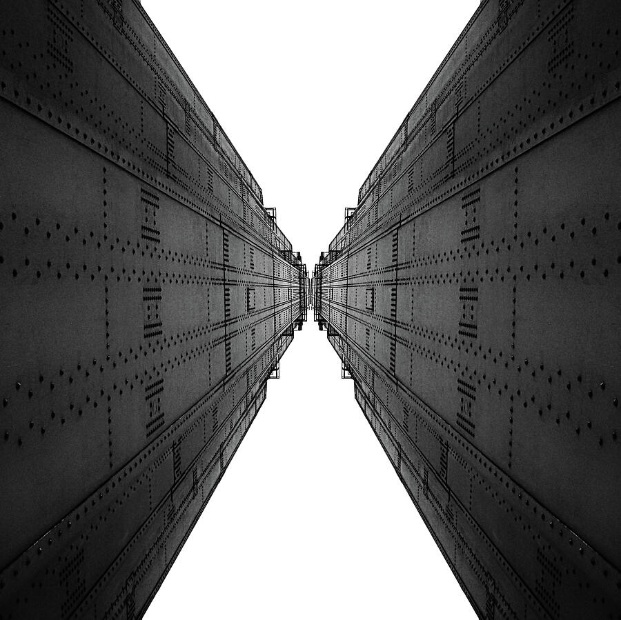 Golden Gate Bridge Black and White Reflection Digital Art by Pelo Blanco Photo