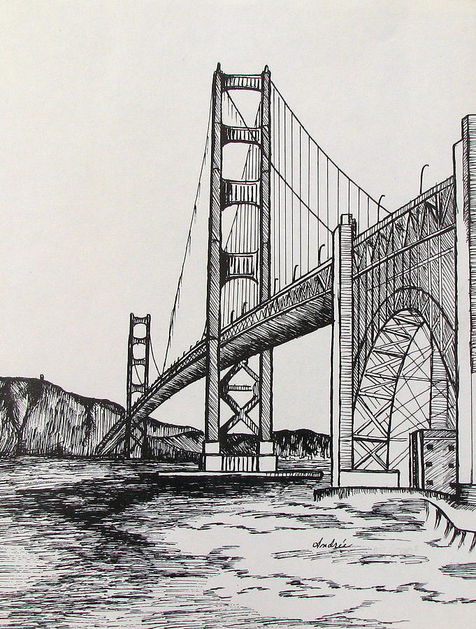 Golden Gate Bridge Drawing by Carol Nistle Fine Art America