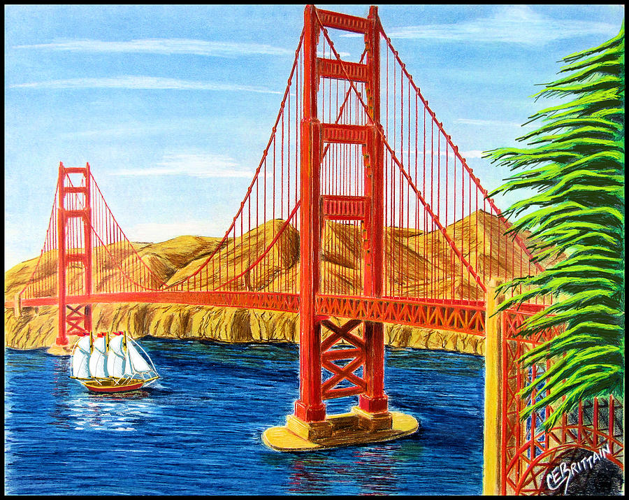 golden gate bridge drawing