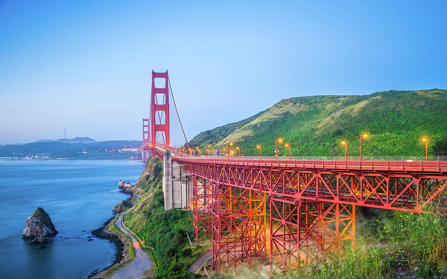 Golden Gate Bridge Early Morning In San Francisco California Photograph by Alex Grichenko