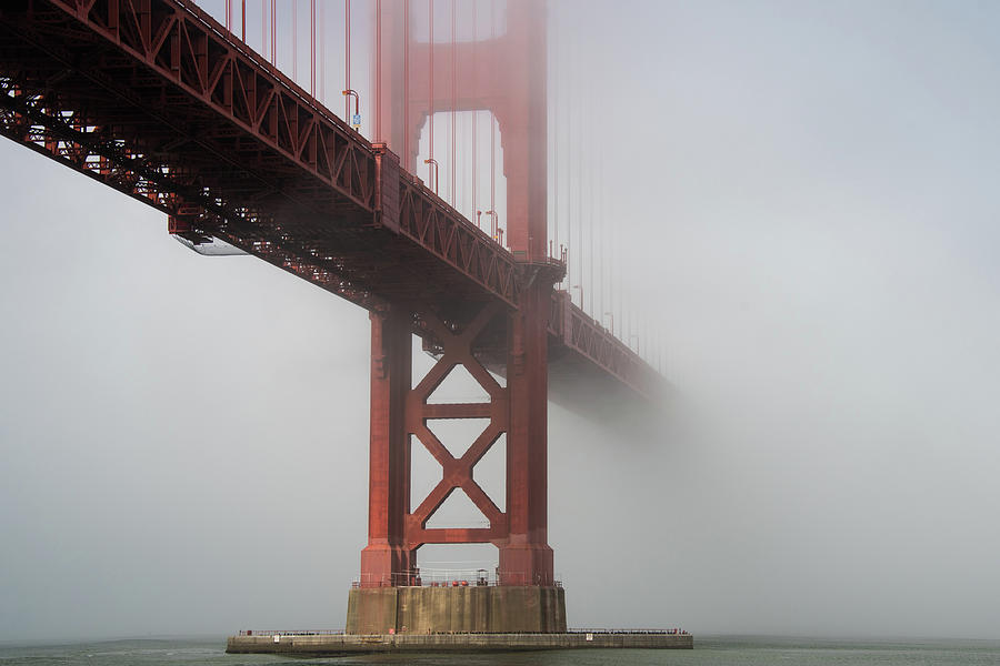 Golden Gate bridge fog - color Photograph by Stephen Holst