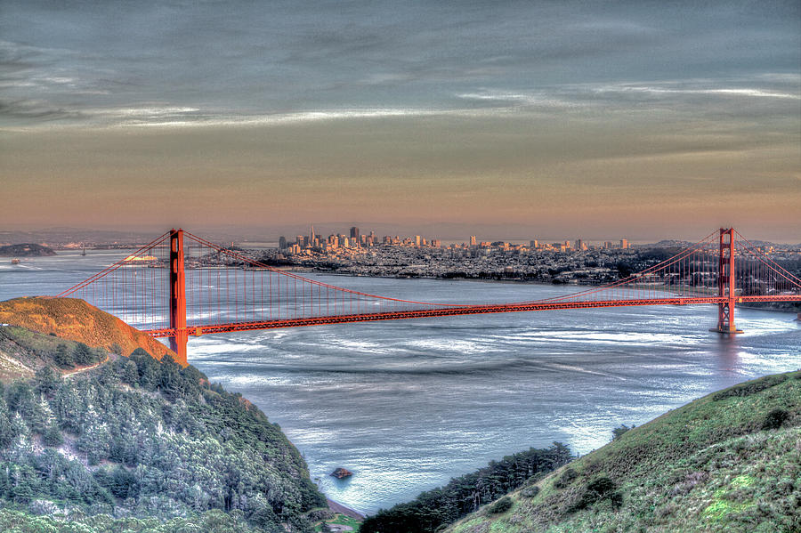 Golden Gate Bridge from Marin Headlands Photograph by SC Heffner