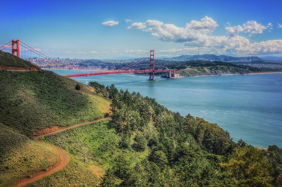 Golden Gate Bridge from the  Marin Headlands Photograph by Jennifer Rondinelli Reilly - Fine Art Photography