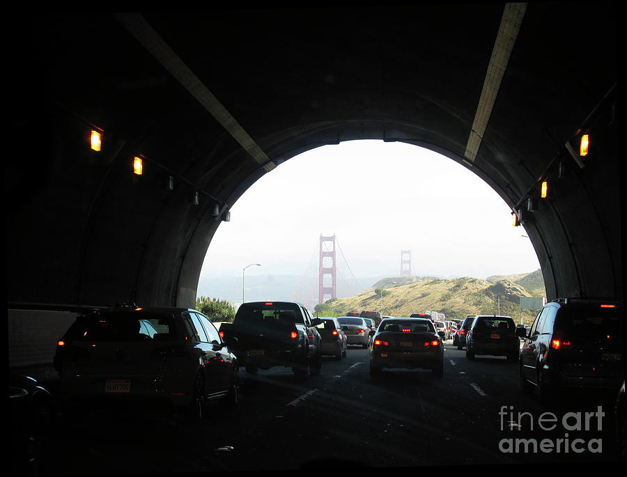 San Francisco Photograph - Golden Gate Bridge from Tunnel by Ausra Huntington nee Paulauskaite