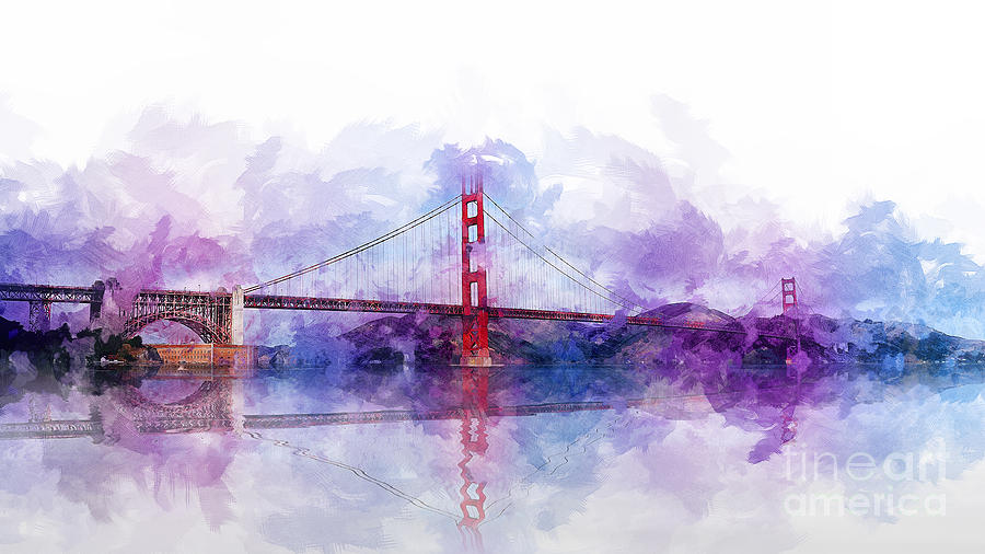 Golden Gate Bridge  Digital Art by Ian Mitchell
