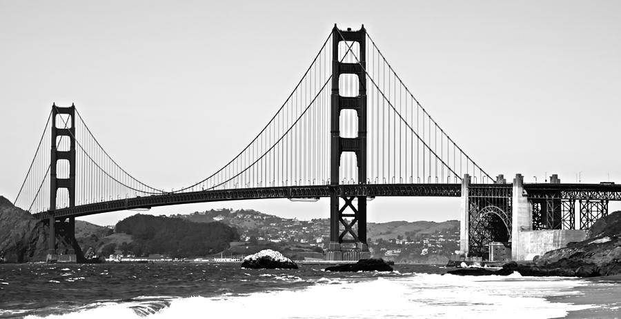 Golden Gate Bridge In Black And White Photograph by Christina Ochsner