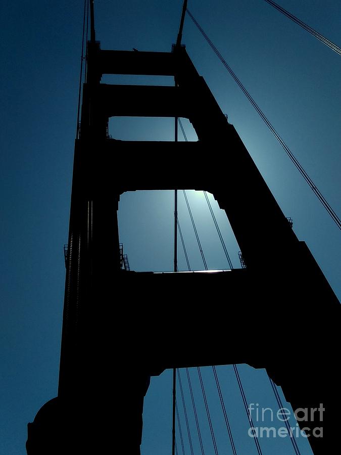 Golden Gate Bridge In California A Silhouette  Photograph by Michael Hoard