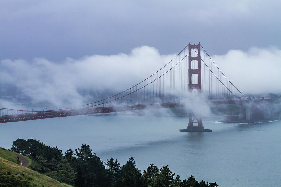 Golden Gate Bridge in the Fog Photograph by Teri Virbickis