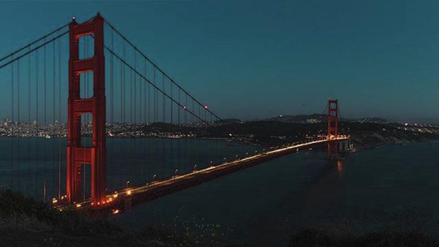 Golden Gate Bridge Night View Photograph by Andrew Ponochovnyi