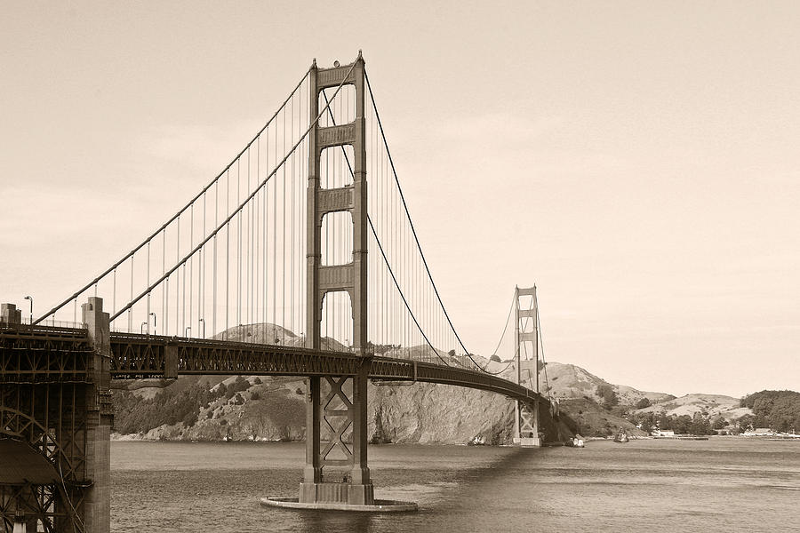 Golden Gate Bridge Photograph - Golden Gate Bridge San Francisco - A thirty-five million dollar steel harp by Alexandra Till