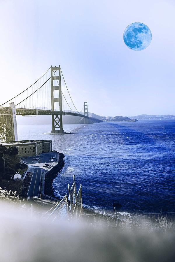 Architecture Painting - Golden Gate Bridge San Francisco, United States v2b by Celestial Images