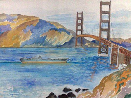 Architecture Painting - Golden Gate Bridge by Sarah Khalid Khan