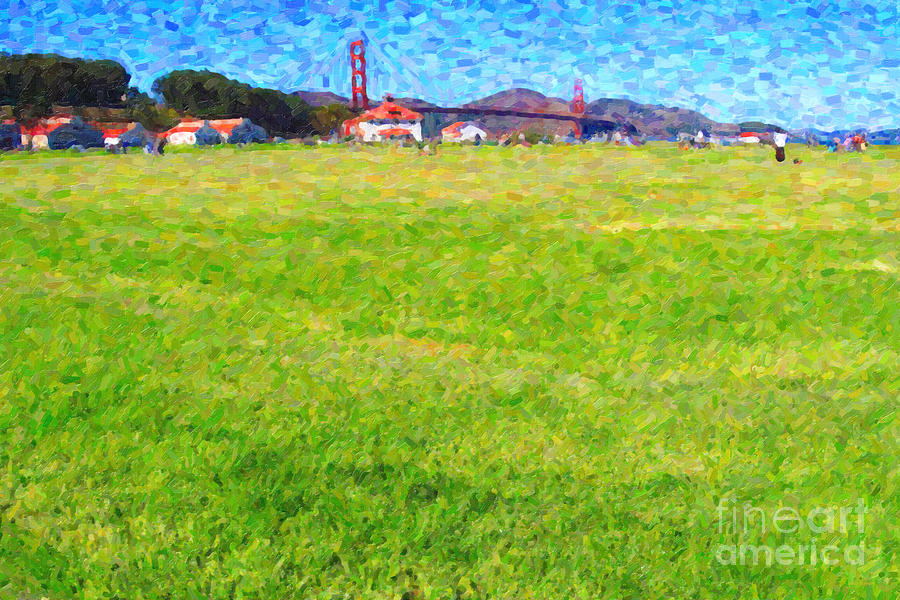 San Francisco Photograph - Golden Gate Bridge Viewed From Crissy Fields by Wingsdomain Art and Photography
