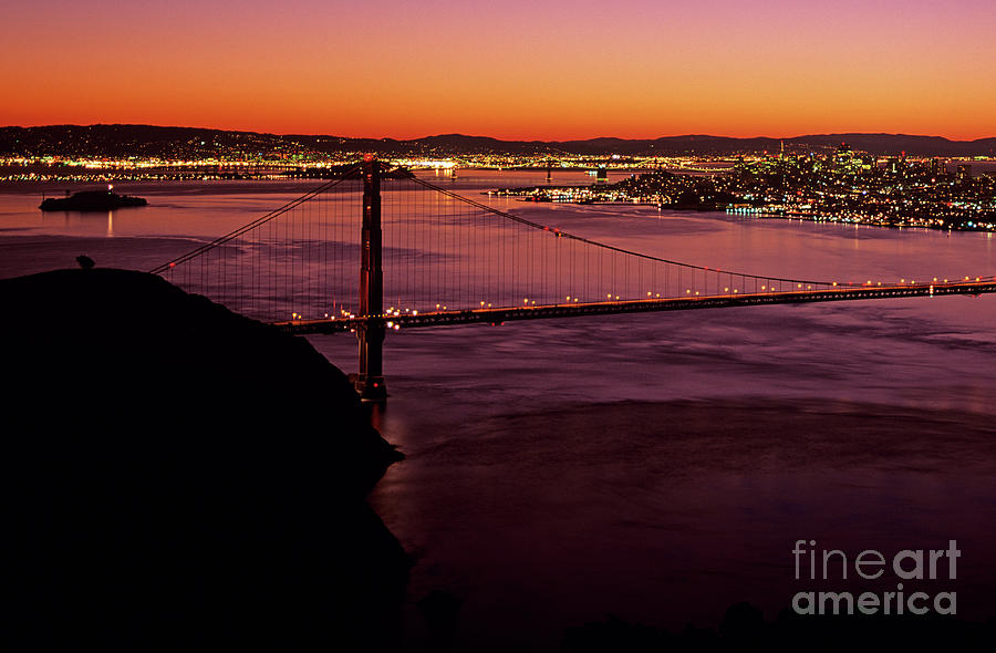 Golden Gate Bridge with San Francisco Skyline Photograph by Jim Corwin