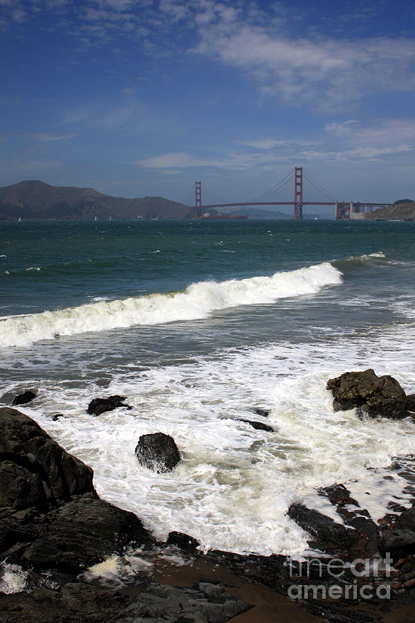 Golden Gate Bridge with Surf Photograph by Carol Groenen