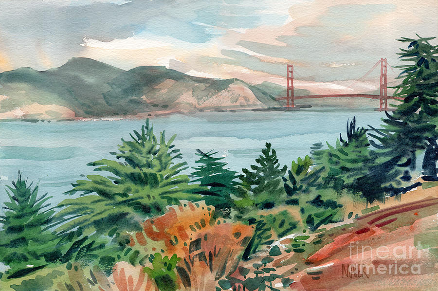 Golden Gate Painting by Donald Maier