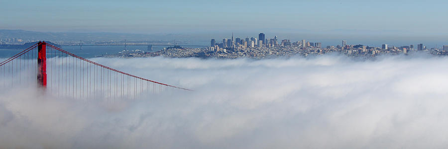 Golden Gate Fog Pano Photograph by Ryan Moyer