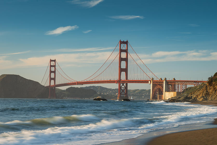 Sunset Photograph - Golden Gate From Baker Beach by Steve Gadomski
