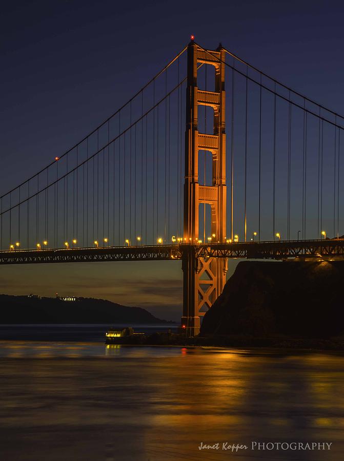 Golden Gate Glow  Photograph by Janet Kopper