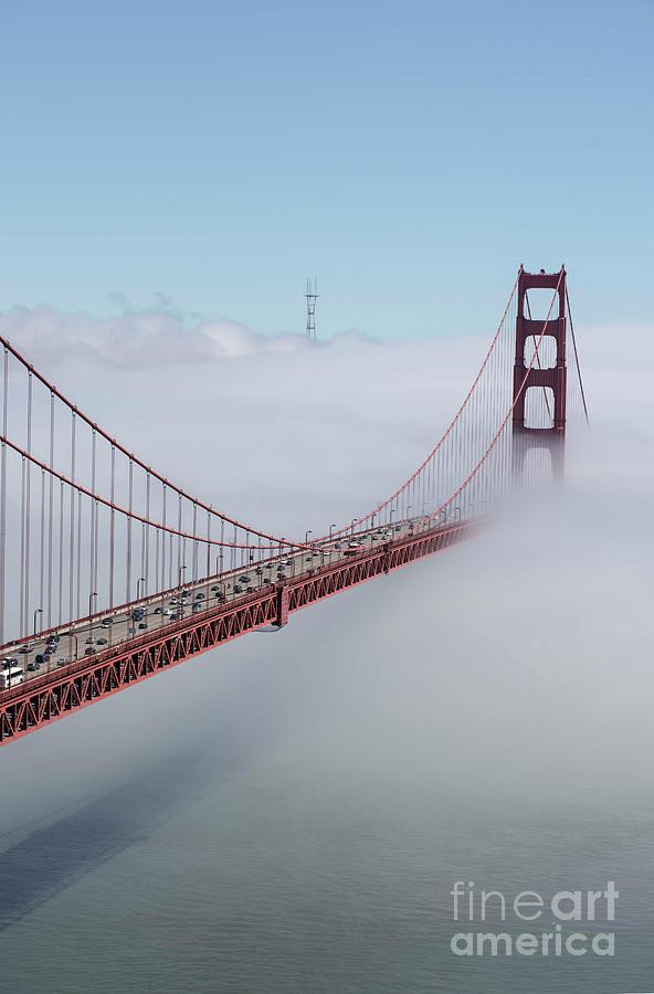 Golden Gate in Fog Photograph by David Bearden