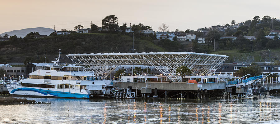 Golden Gate Larkspur Ferry Terminal and Golden Gate Ferry Photograph by