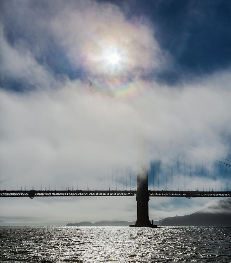 Golden Gate Silhouette and Rainbow Photograph by Scott Campbell