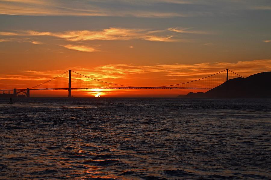 Golden Gate Sunset Photograph by Michiale Schneider