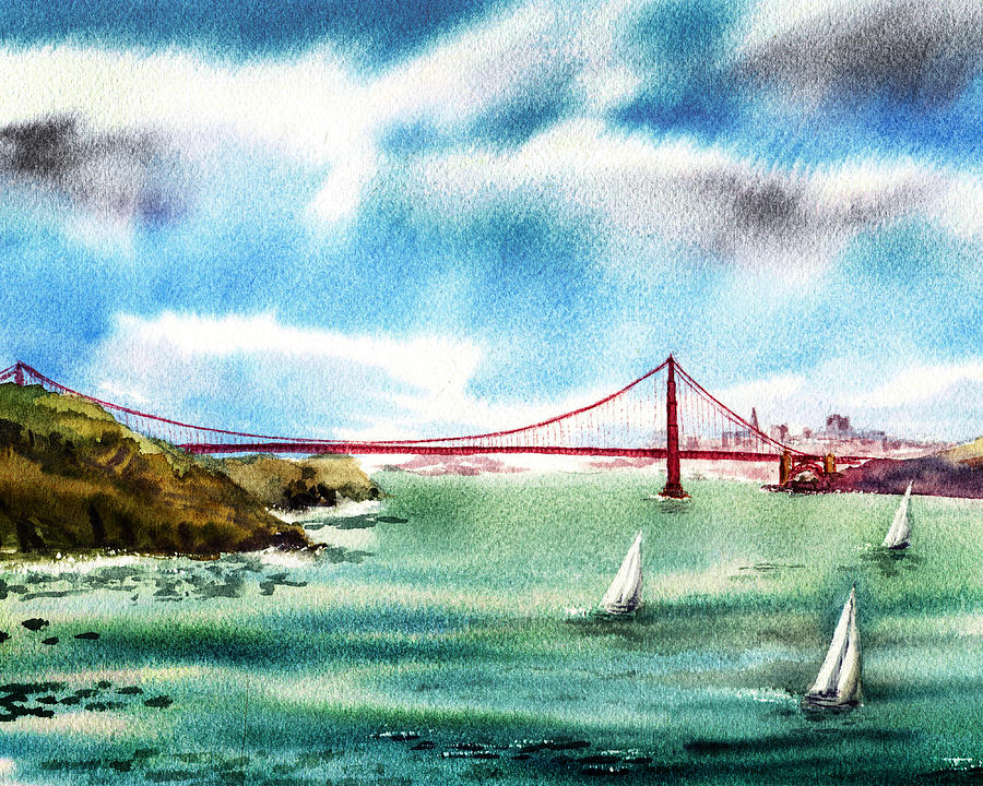Golden Gate Bridge Painting - Golden Gates Of San Francisco by Irina Sztukowski