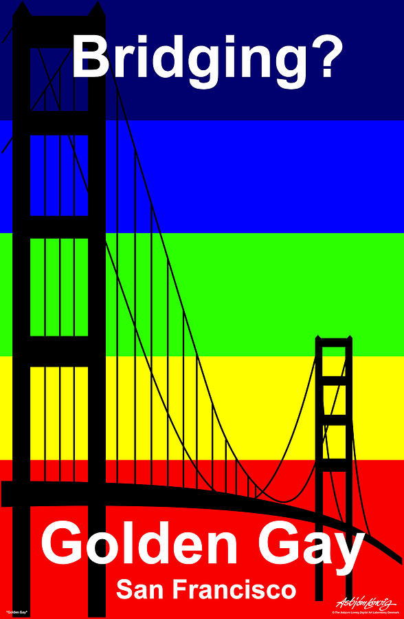 Gay Digital Art - Golden Gay - Text by Asbjorn Lonvig Gay Digital Art - Golden Gay - Text by Asbjorn Lonvig