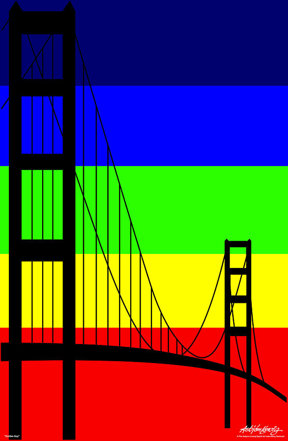 San Francisco Digital Art - Golden Gay by Asbjorn Lonvig