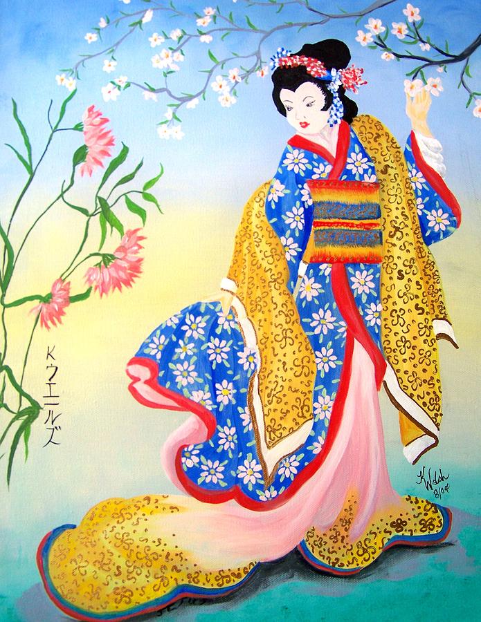 Geisha Painting - Golden Geisha by Kathern Ware