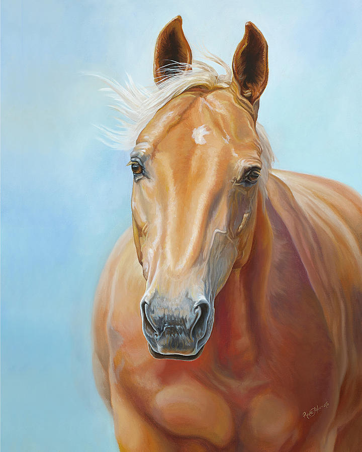 Golden Gift Palomino Horse Painting by Renee Forth-Fukumoto