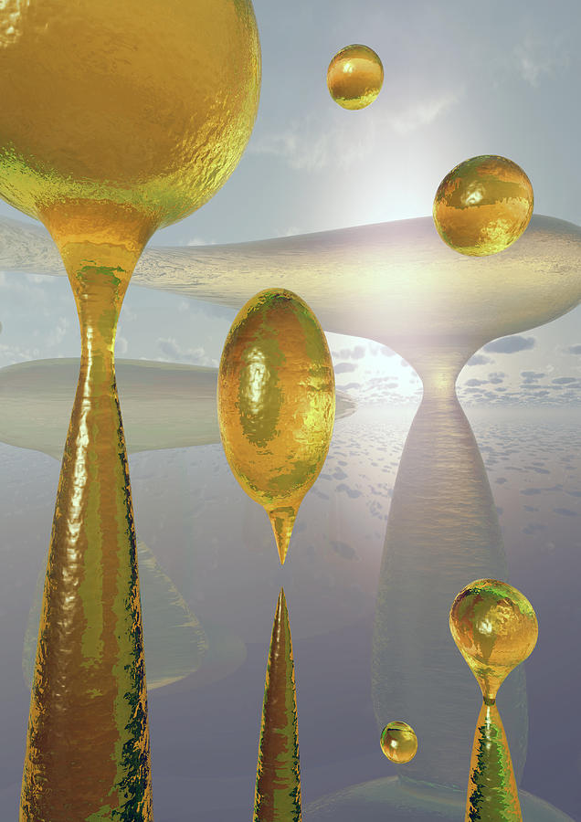 Golden Globs Digital Art by Richard Rizzo