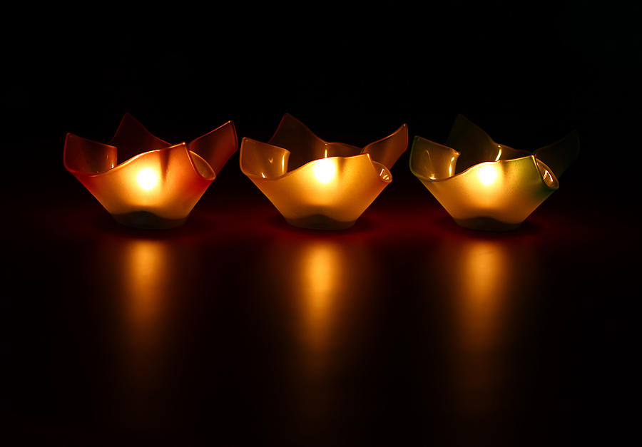Candle Photograph - Golden Glow by Evelina Kremsdorf