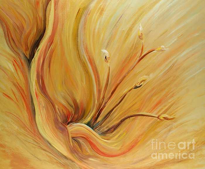Golden Glow Painting by Nadine Rippelmeyer
