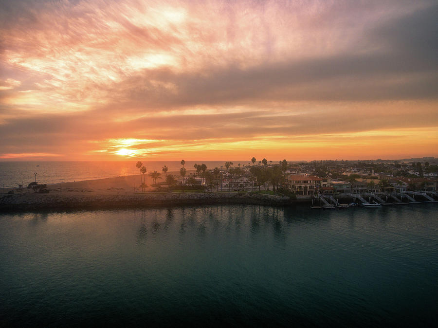 Sunset Photograph - Golden Glow Newport Beach by Seascaping Photography