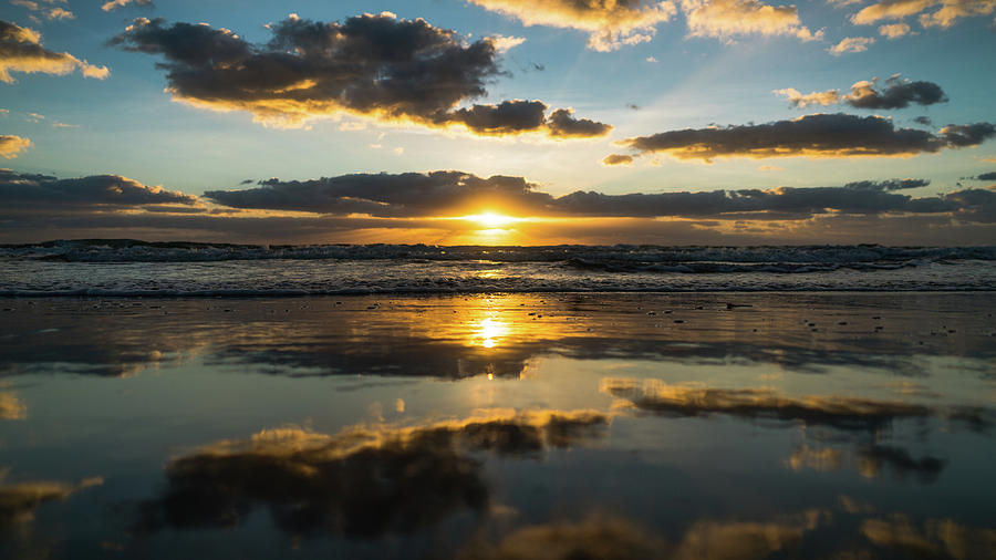 Golden Glow Reflection Sunrise Delray Beach Florida Photograph by Lawrence S Richardson Jr