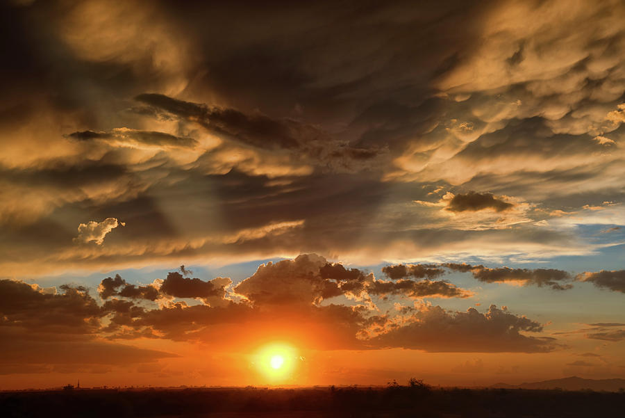 Golden God Rays Over The Sonoran  Photograph by Saija Lehtonen
