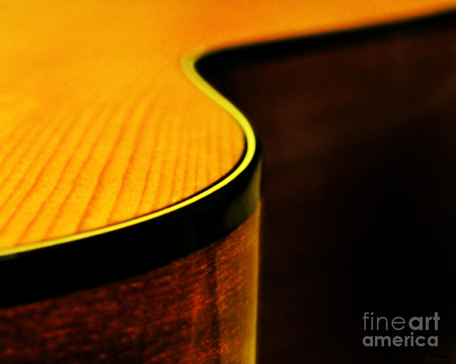 Abstract Photograph - Golden Guitar Curve by Deborah Smith