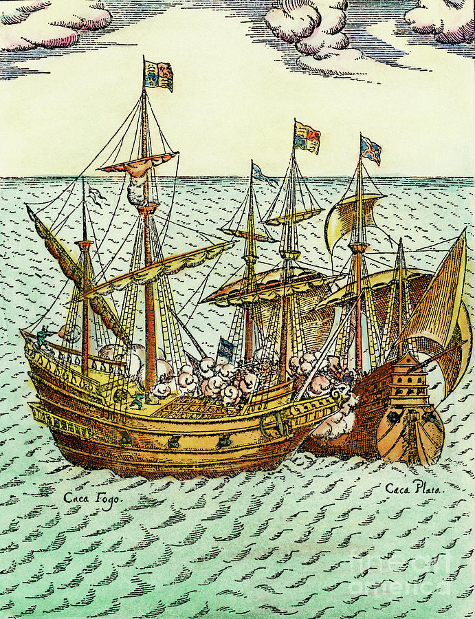 Golden Hind, 1579 Drawing by Granger