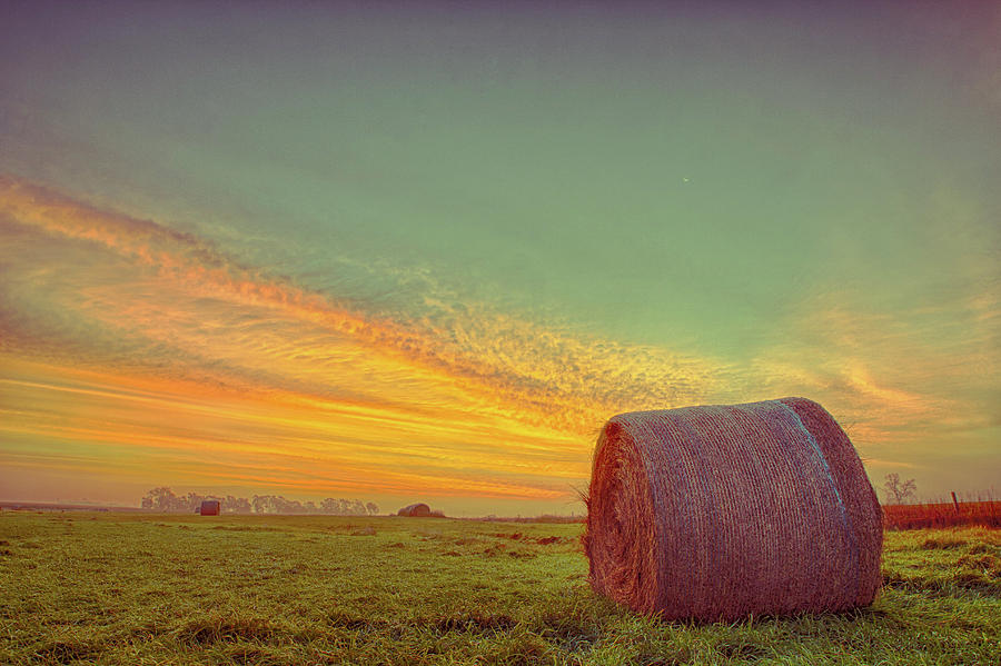 Hay Photograph - Golden Hour by AllScapes Photography