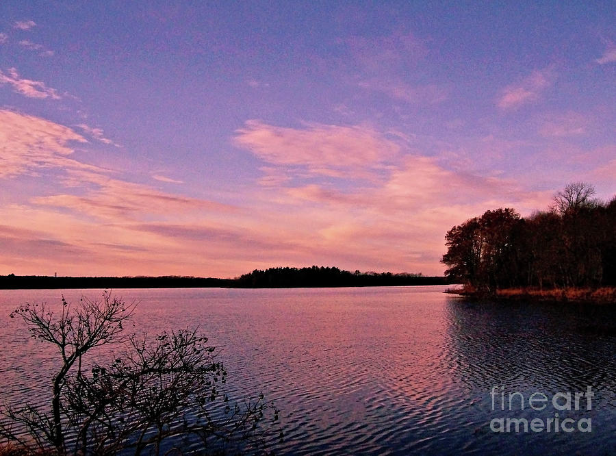 Sunset Photograph - Golden Hour at Long Pond Lake by Mary Ann Weger