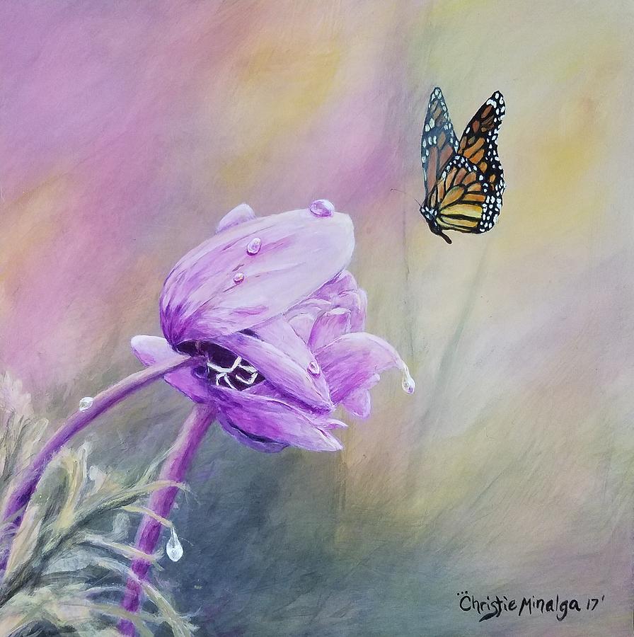 Butterfly Painting - Golden hour by Christie Minalga