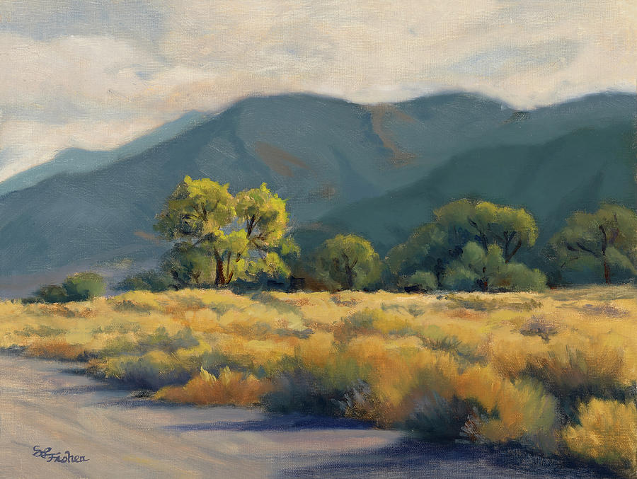 Golden Hour in Owens Valley Painting by Sandy Fisher
