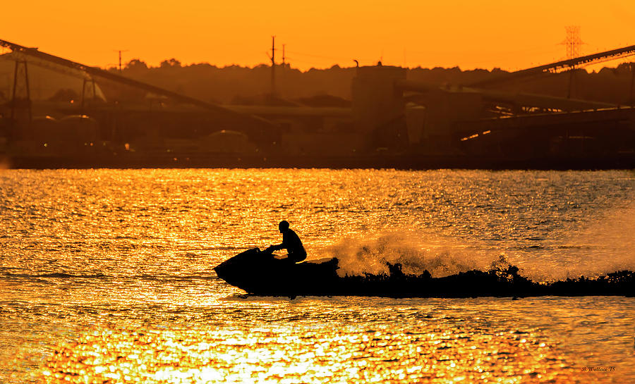 Golden Hour Jet Ski Silhouette Photograph by Brian Wallace