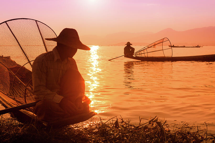 Burma Photograph - Golden Hour by Marji Lang Burma Photograph - Golden Hour by Marji Lang